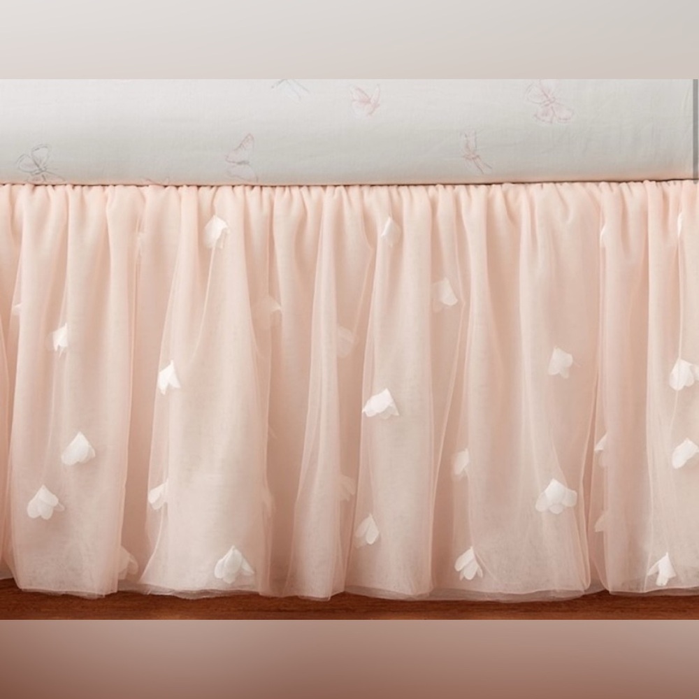 POTTERY BARN MONIQUE LHUILLIER ETHEREAL TULLE CRIB SKIRT- BABY GIRLS